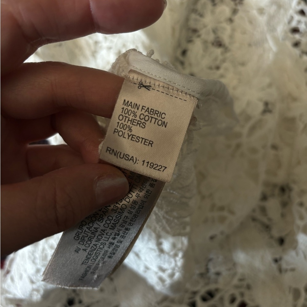 Massimo Dutti cotton floral lace top - Picture 7 of 10